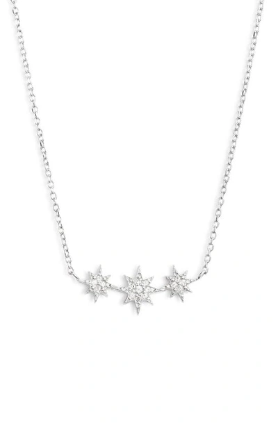 Shop Anzie North Star Micro Starburst Necklace In White Topaz