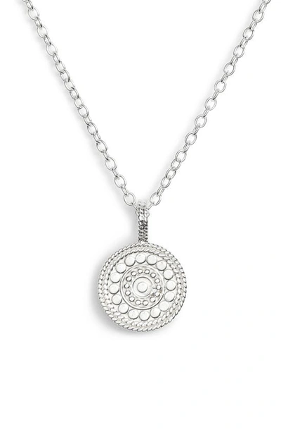 Shop Anna Beck Beaded Reversible Circle Pendant Necklace In Silver