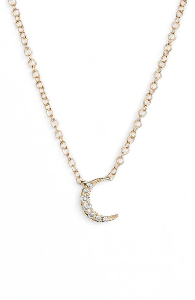 Shop Ef Collection Mini Moon Diamond Choker Necklace In Yellow Gold