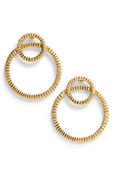 Shop Karine Sultan Double Hoop Earrings In Gold