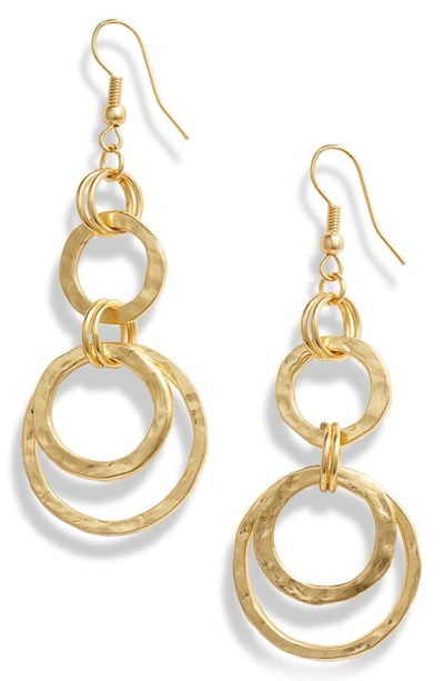 Shop Karine Sultan Hoop Drop Earrings In Gold