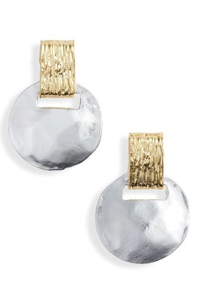 Shop Karine Sultan Statement Drop Earrings In Silver/ Gold