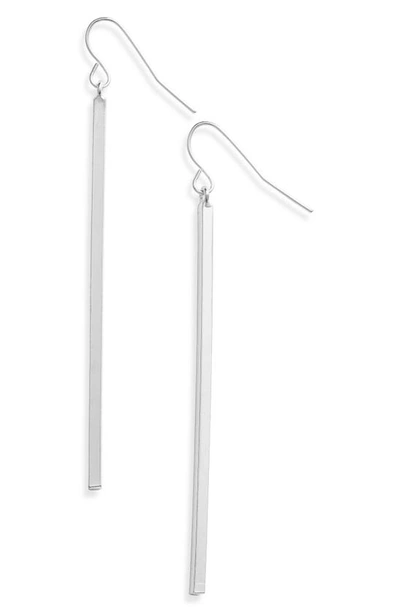 Shop Karine Sultan Linear Drop Earrings In Silver