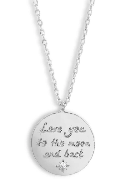 Shop Estella Bartlett Love You To The Moon And Back Pendant Necklace In Silver