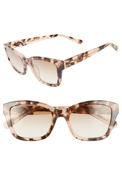 Shop Longchamp Heritage 53mm Square Sunglasses In Pink Tortoise