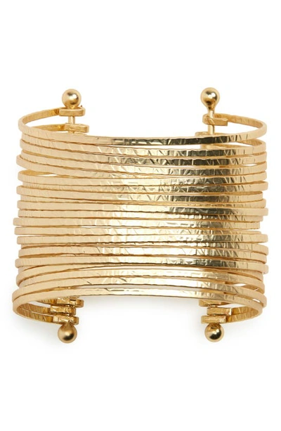 Shop Panacea Large Multiband Wrist Cuff In Gold