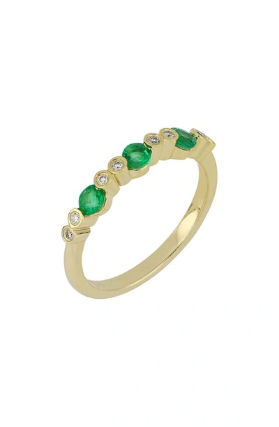 Shop Bony Levy Diamond & Emerald Ring In Gold/ Emerald