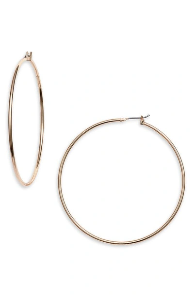 Shop Halogenr Classic Metal Hoop Earrings In Gold