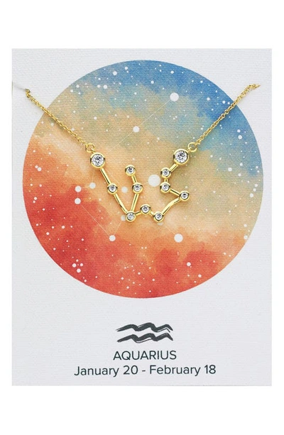 Shop Sterling Forever Constellation Necklace In Gold - Aquarius