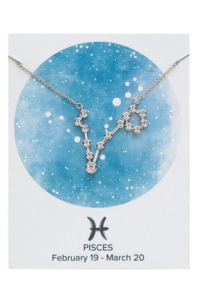 Shop Sterling Forever Constellation Necklace In Silver - Pisces