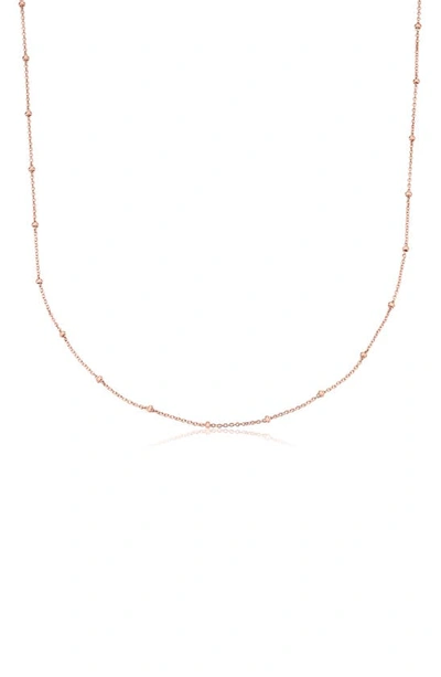 Shop Monica Vinader 21-inch Fine Beaded Chain In Rose Gold