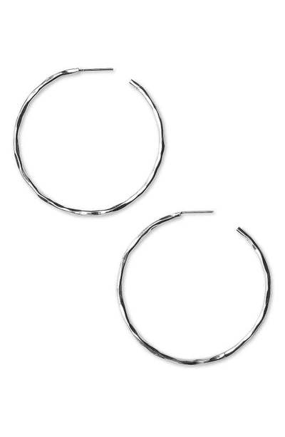 Shop Argento Vivo Argento Vivo Hammered Large Hoop Earrings In Sterling Silver