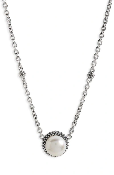 Shop Lagos Luna Freshwater Pearl Pendant Necklace In Silver/ Pearl