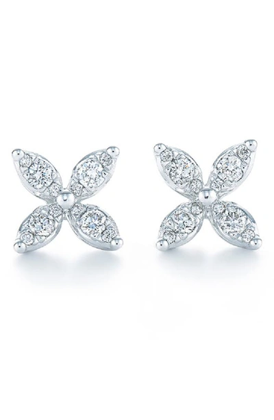Kwiat Sunburst Diamond & 18k White Gold Small Flower Stud Earrings