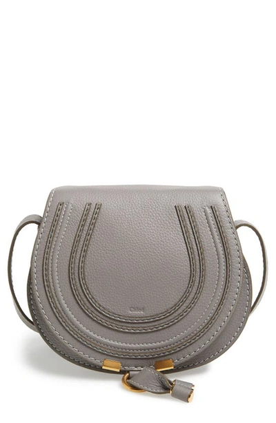 Shop Chloé Small Marcie Crossbody Bag In Cashmere Grey