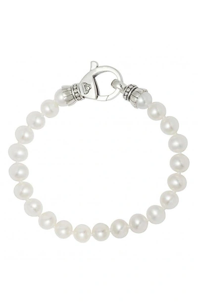 Shop Lagos Luna Freshwater Pearl Bracelet In Silver/ Pearl