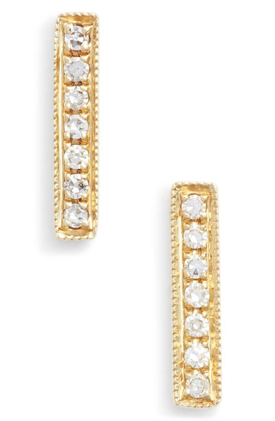Shop Dana Rebecca Designs Sylvie Rose Diamond Bar Stud Earrings In Yellow Gold