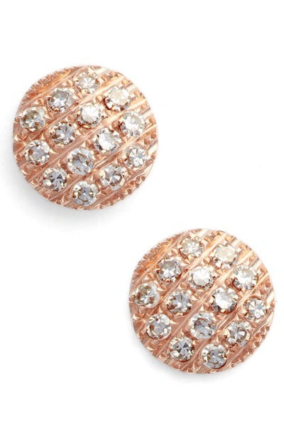 Shop Dana Rebecca Designs 'lauren Joy' Diamond Disc Stud Earrings In Rose Gold