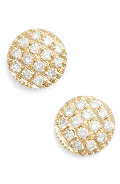 Shop Dana Rebecca Designs 'lauren Joy' Diamond Disc Stud Earrings In Yellow Gold