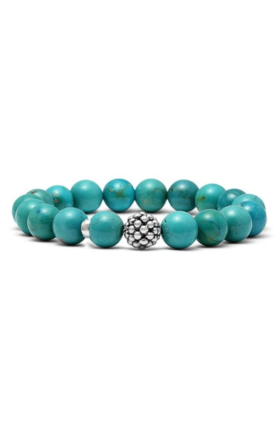 Shop Lagos Bead Stretch Bracelet In Turquoise