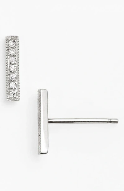 Shop Dana Rebecca Designs Sylvie Rose Diamond Bar Stud Earrings In White Gold