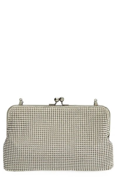 Shop Whiting & Davis Mesh Clutch In Pewter