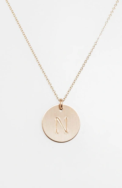 Shop Nashelle 14k-gold Fill Initial Disc Necklace In 14k Gold Fill N