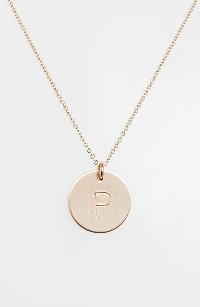 Shop Nashelle 14k-gold Fill Initial Disc Necklace In 14k Gold Fill P