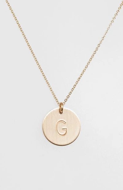 Shop Nashelle 14k-gold Fill Initial Disc Necklace In 14k Gold Fill G