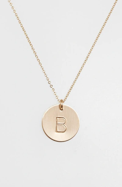 Shop Nashelle 14k-gold Fill Initial Disc Necklace In 14k Gold Fill B