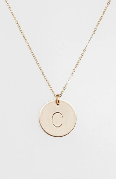 Shop Nashelle 14k-gold Fill Initial Disc Necklace In 14k Gold Fill C