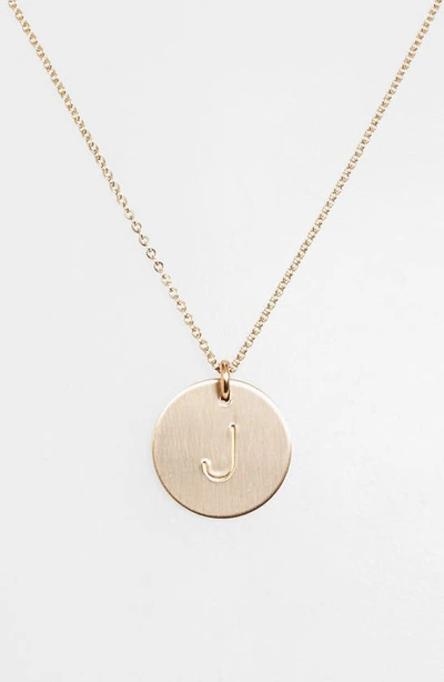 Shop Nashelle 14k-gold Fill Initial Disc Necklace In 14k Gold Fill J