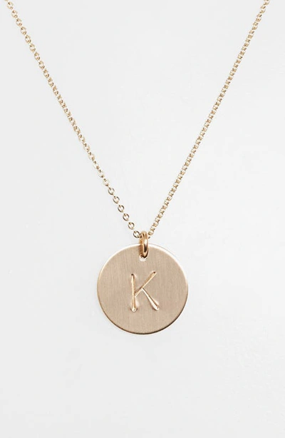 Shop Nashelle 14k-gold Fill Initial Disc Necklace In 14k Gold Fill K