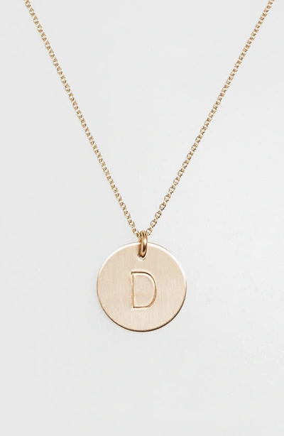 Shop Nashelle 14k-gold Fill Initial Disc Necklace In 14k Gold Fill D