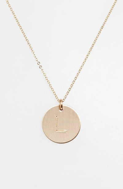 Shop Nashelle 14k-gold Fill Initial Disc Necklace In 14k Gold Fill L