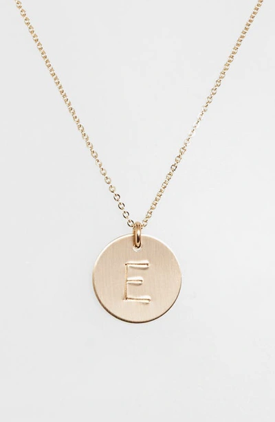Shop Nashelle 14k-gold Fill Initial Disc Necklace In 14k Gold Fill E
