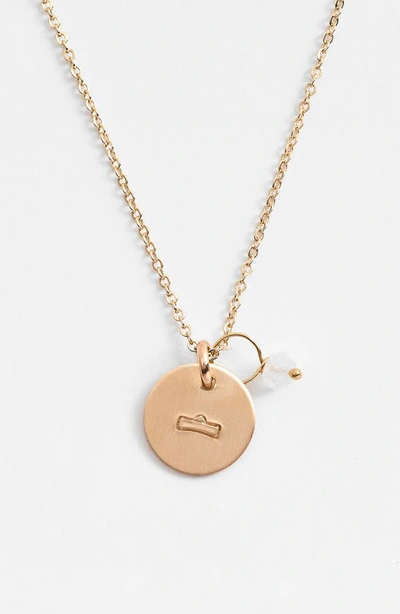 Shop Nashelle 14k-gold Fill & Semiprecious Birthstone Zodiac Mini Disc Necklace In Libra