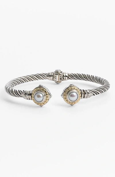 Shop Konstantino 'hermione' Hinged Cuff In Silver/ Gold