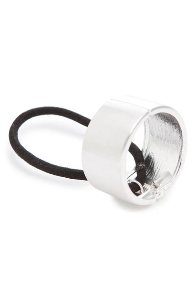 Shop L. Erickson Cuff Ponytail Holder In Brushed Silver