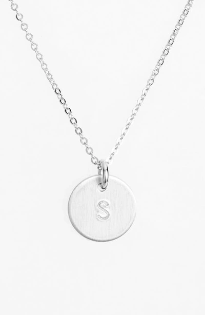 Shop Nashelle Sterling Silver Initial Mini Disc Necklace In Sterling Silver S