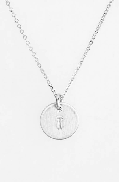 Shop Nashelle Sterling Silver Initial Mini Disc Necklace In Sterling Silver T