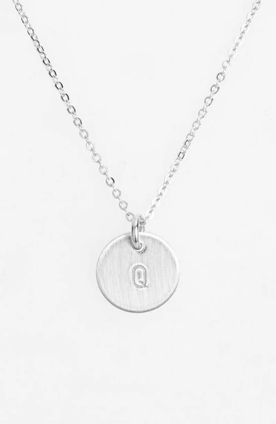 Shop Nashelle Sterling Silver Initial Mini Disc Necklace In Sterling Silver Q