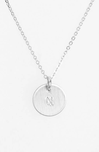 Shop Nashelle Sterling Silver Initial Mini Disc Necklace In Sterling Silver N