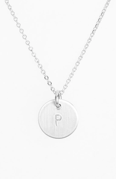 Shop Nashelle Sterling Silver Initial Mini Disc Necklace In Sterling Silver P