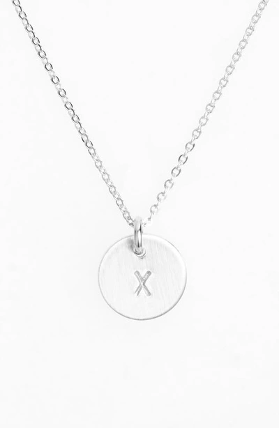 Shop Nashelle Sterling Silver Initial Mini Disc Necklace In Sterling Silver X
