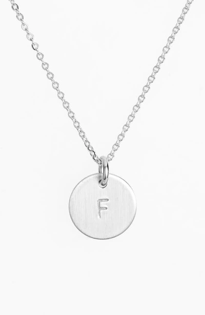 Shop Nashelle Sterling Silver Initial Mini Disc Necklace In Sterling Silver F