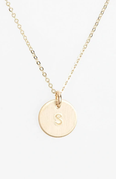 Shop Nashelle 14k-gold Fill Initial Mini Circle Necklace In 14k Gold Fill S