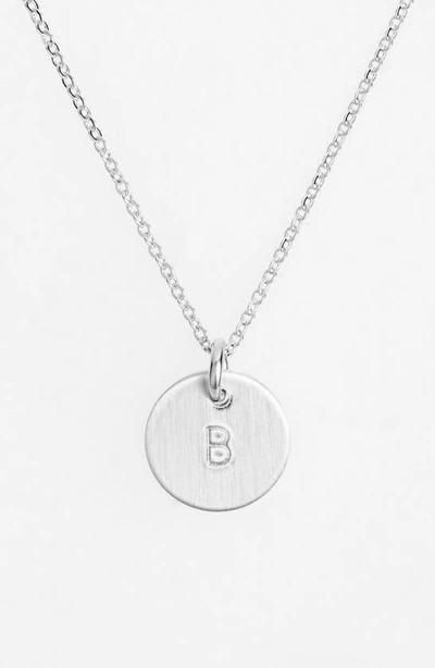 Shop Nashelle Sterling Silver Initial Mini Disc Necklace In Sterling Silver B