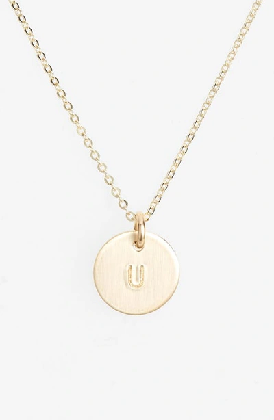 Shop Nashelle 14k-gold Fill Initial Mini Circle Necklace In 14k Gold Fill U