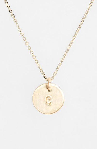 Shop Nashelle 14k-gold Fill Initial Mini Circle Necklace In 14k Gold Fill C